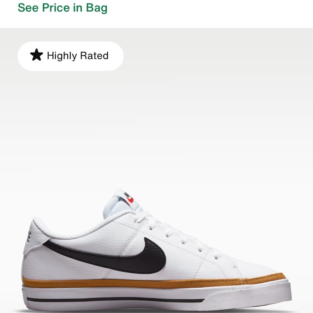 Nike Court Legacy Next Nature sneakers in the White, Black, and Ochre, W size 6 - Picture 2 of 10